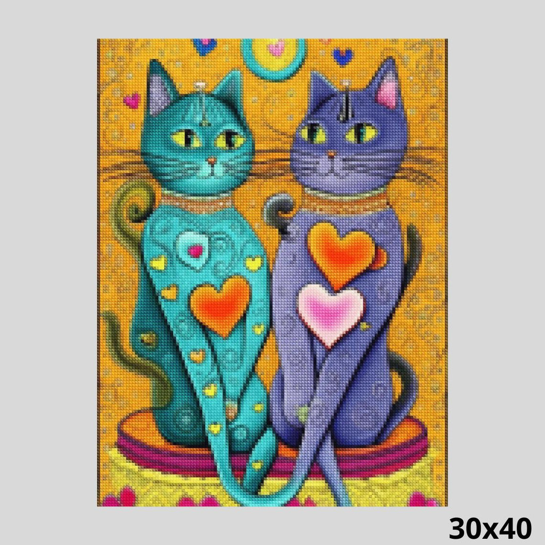 Cat Connection of Love 30x40 - Diamond Art