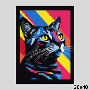 Cat in Warhol Style 30x40 - Diamond Painting