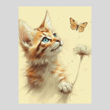 Load image into Gallery viewer, Cat with Butterfly Diamond Painting
