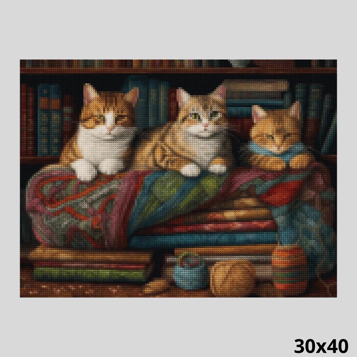 Cats on Sofa 30x40 Diamond art world
