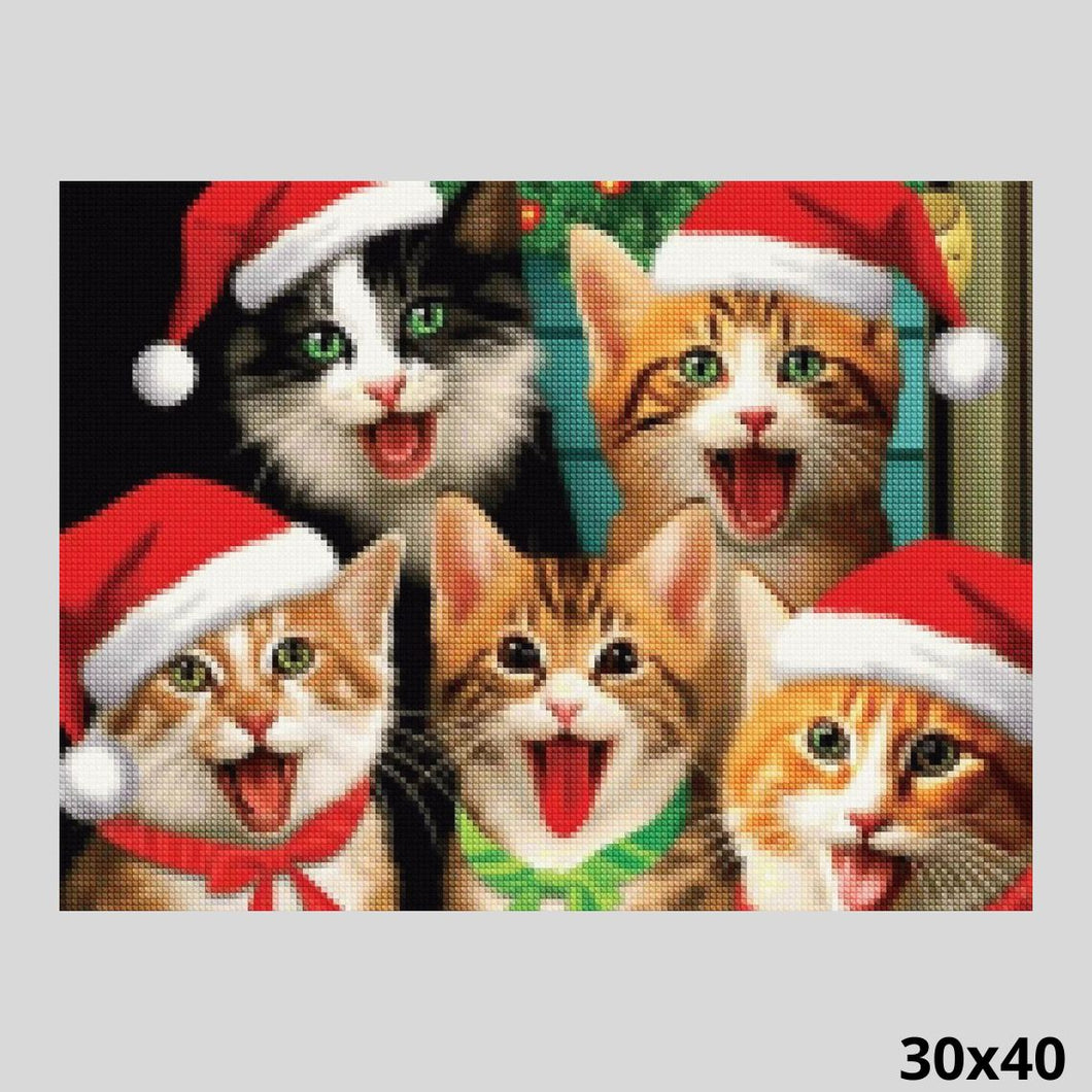 Christmas Cats 30x40 - Diamond Painting