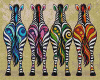 Color Zebras - Diamond Painting