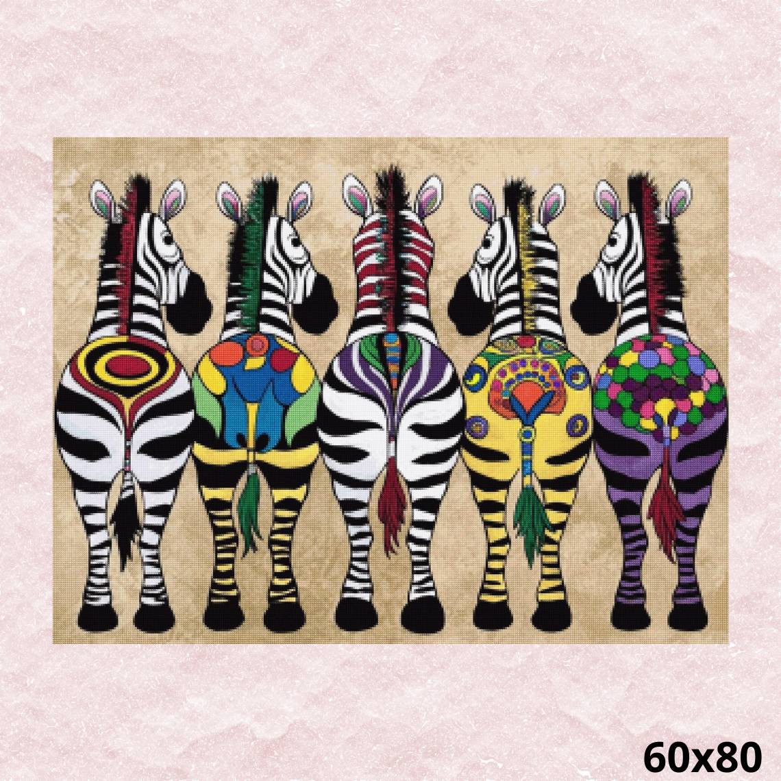 Color Zebras 60x80 - Diamond Painting