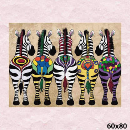 Color Zebras 60x80 - Diamond Painting