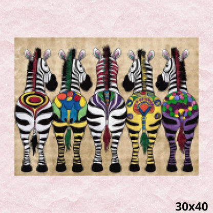 Color Zebras 30x40 - Diamond Painting