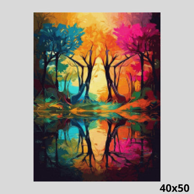 Colored Trees 40x50 - Diamond Art World