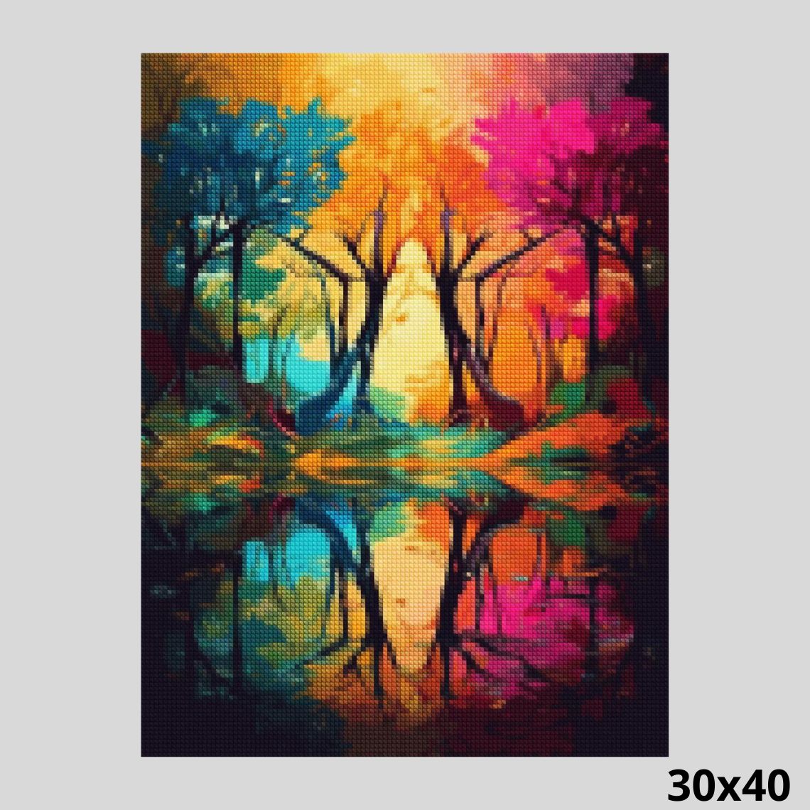 Colored Trees 30x40 - Diamond Art World