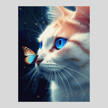 Load image into Gallery viewer, Colorful Butterfly with Cat - Diamond Art World
