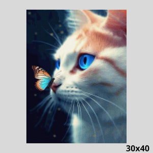 Colorful Butterfly with Cat 30x40 - Diamond Art World