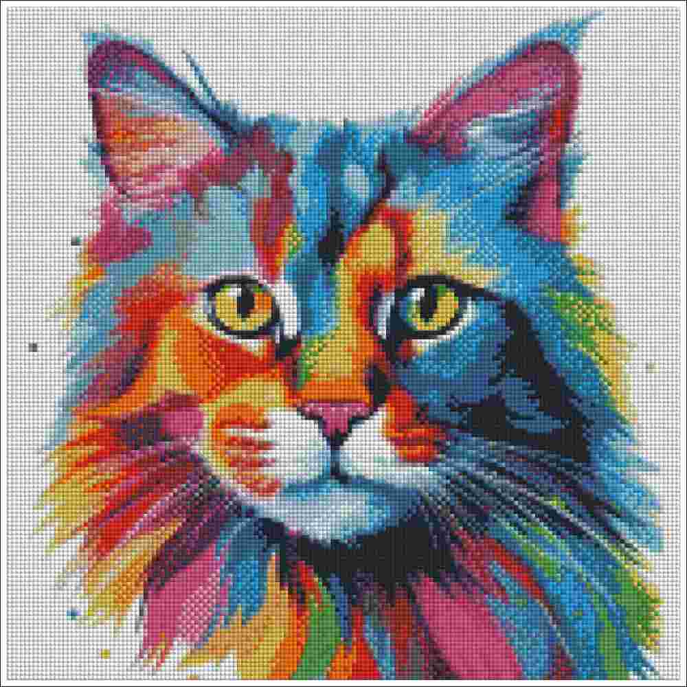 Colorful Cat - Diamond Art