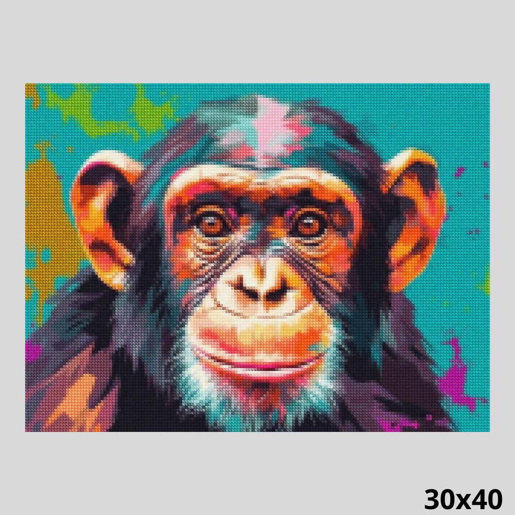 Colorful Chimpanzee 30x40 - Diamond Art World