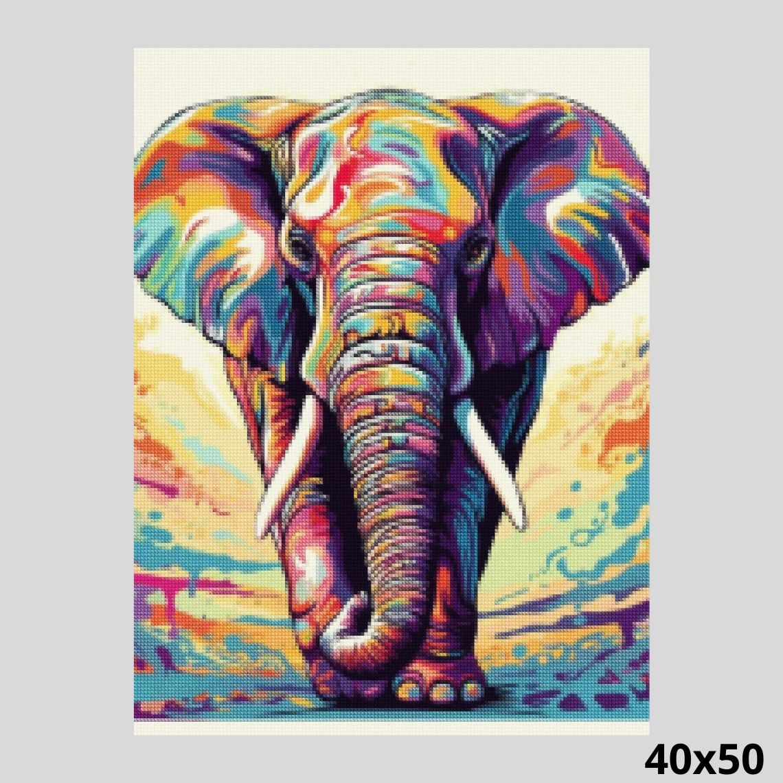 Colorful Elephant - Diamond Art World – Diamond Art World Kits