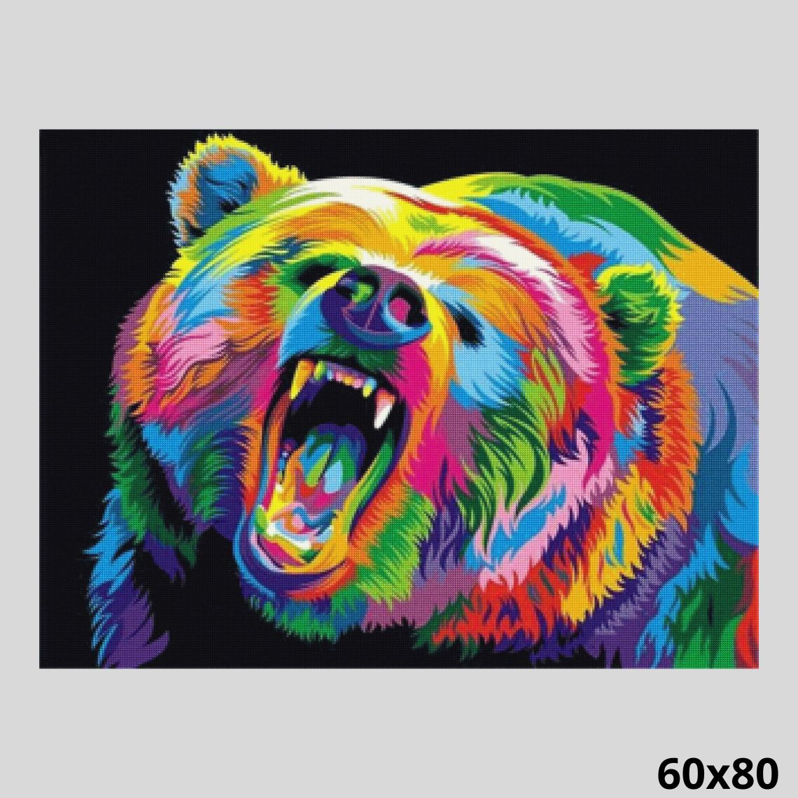 Colorful Grizzly Bear 60x80 - Diamond Painting