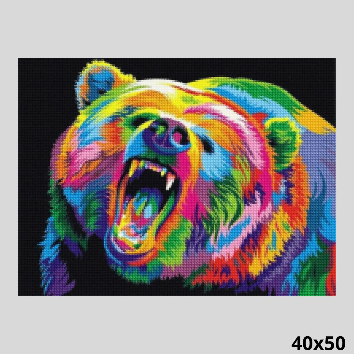 Colorful Grizzly Bear 40x50 - Diamond Painting