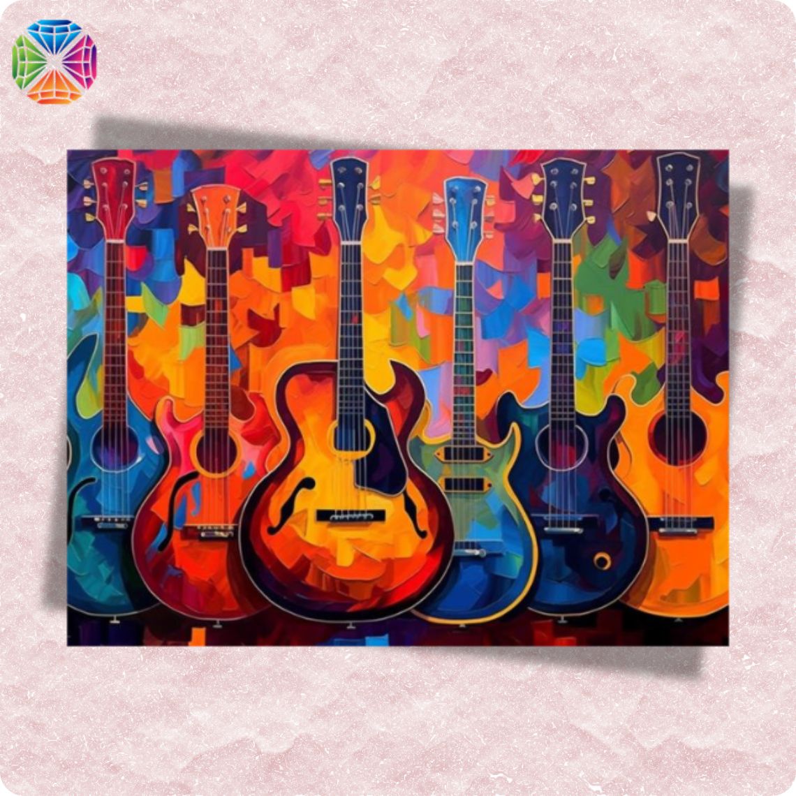 Colorful Guitars - Diamond Paining