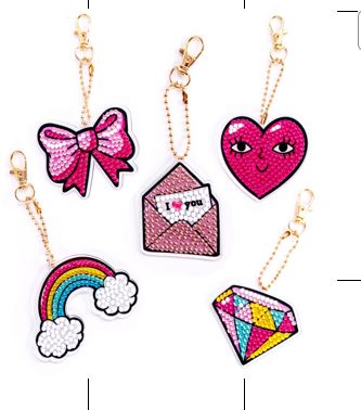 Heart Diamond Art Keychains