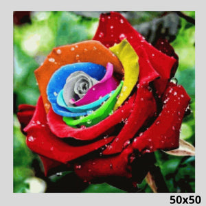 Colorful Rose Dew 50x50 - Diamond Art World