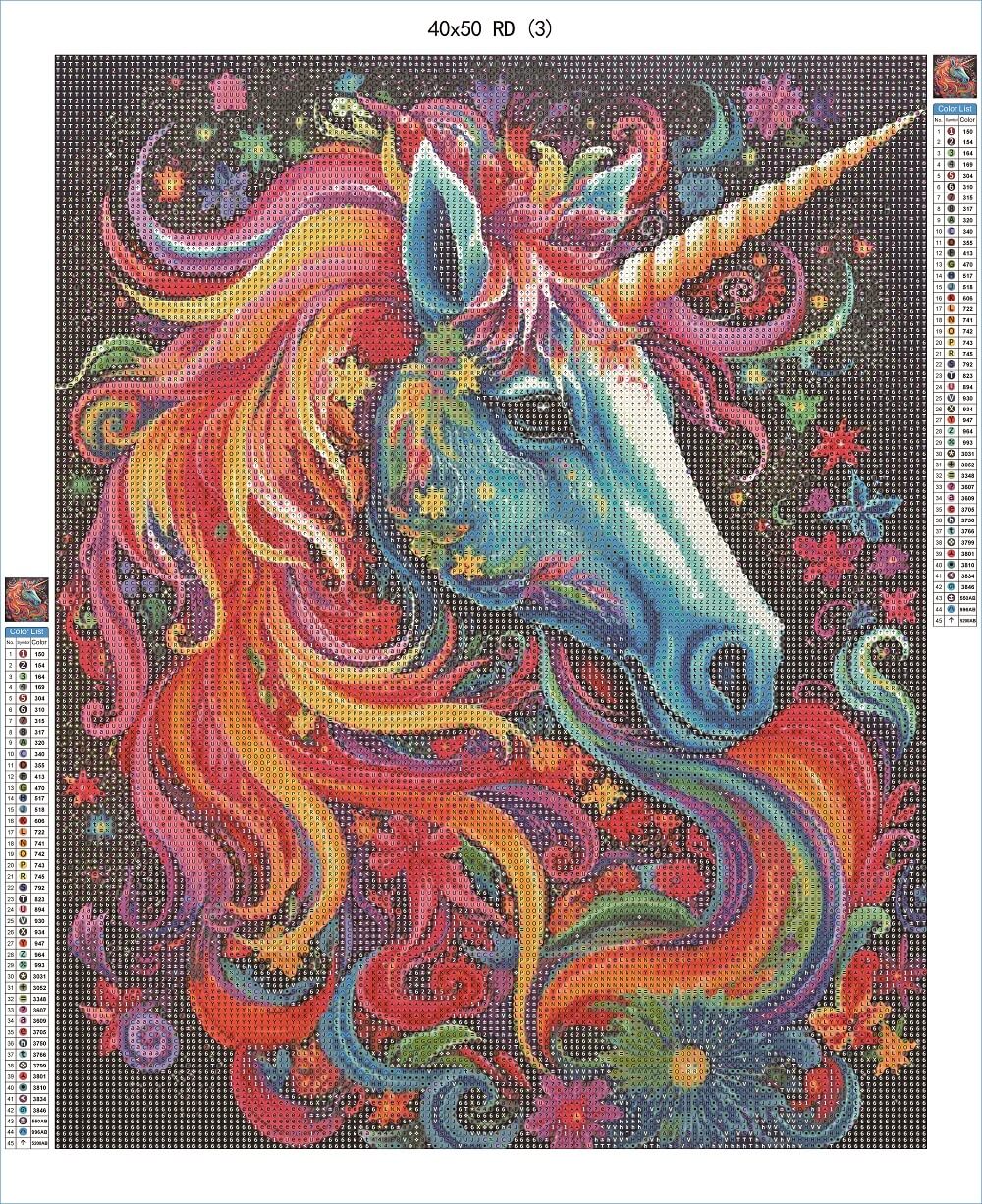 Colorful Whisper of the Unicorn 40x50 RD - AB Diamond Art