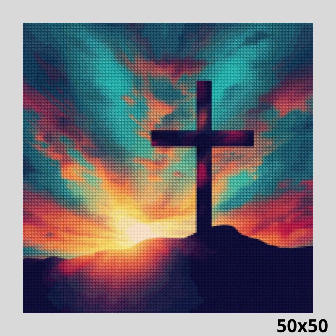 Cross 50x50 Paint with Diamonds