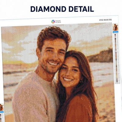 detail on custom diamond painting canvas