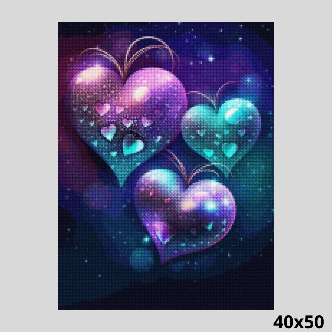 Diamond Hearts 40x50 - Diamond Art World