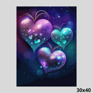 Diamond Hearts 30x40 - Diamond Art World