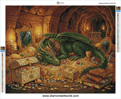 Dragon Guardian  Diamond Painting Layout