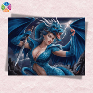 Dragon Lady in Blue - Diamond Painting