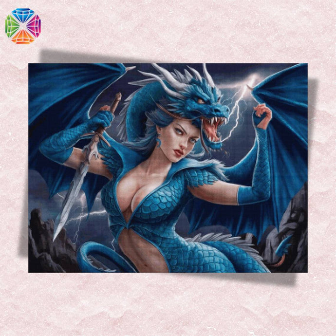 Dragon Lady in Blue - Diamond Painting