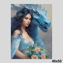 Load image into Gallery viewer, Dragon Lady in Blue 40x50 - Diamond Art
