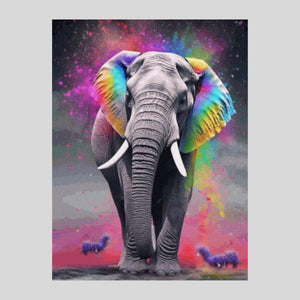 Elephant and Rainbow - Diamond Painting