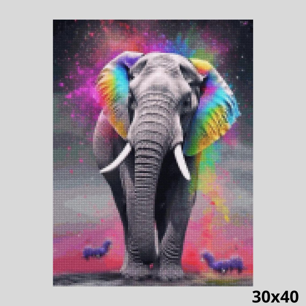 Elephant and Rainbow 30x40 - Diamond Painting