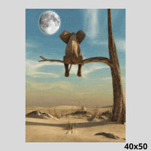 Load image into Gallery viewer, Elephant watching moon 40x50 - Diamond Art World

