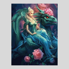 Load image into Gallery viewer, Elven Princess with her Pet - Diamond painting
