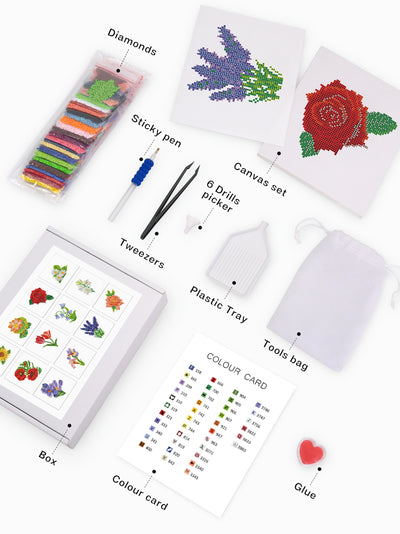 Floral Mini Diamond Painting - package