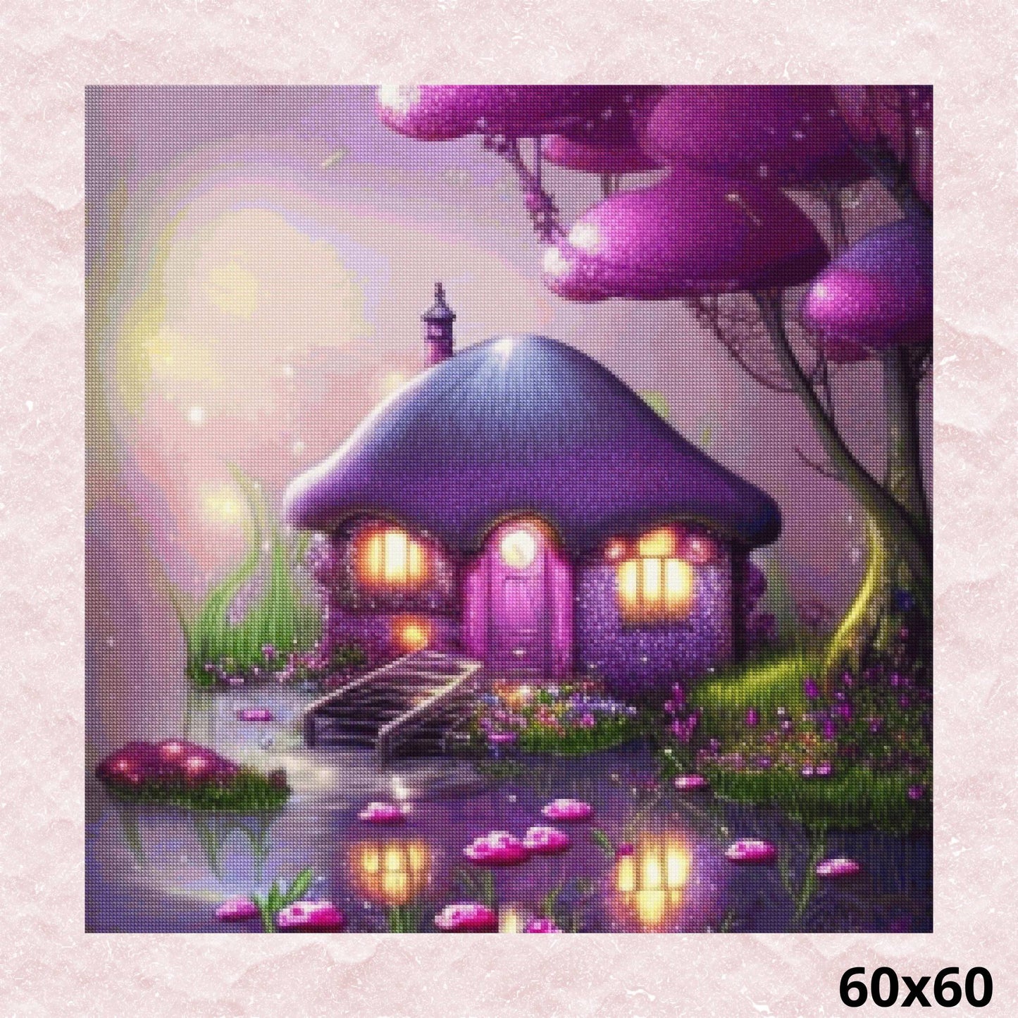 Fairy Hut in Mushroom Land  60x60 - Diamond Painting