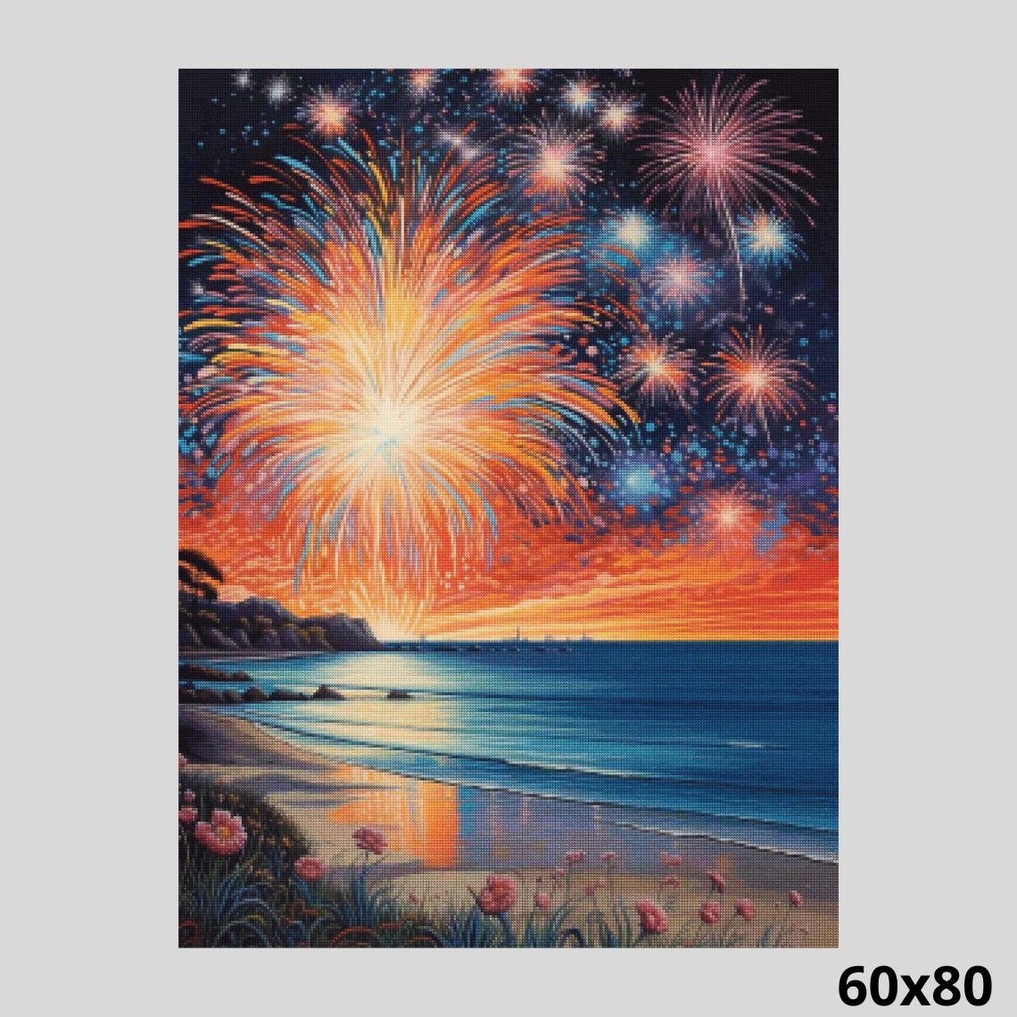 Fireworks at the Sea 60x80 - Diamond Painting