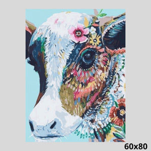 Floral Cow 60x80 - Diamond Art World