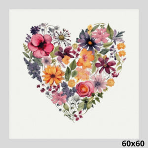 Floral Heart 60x60 Diamond Painting