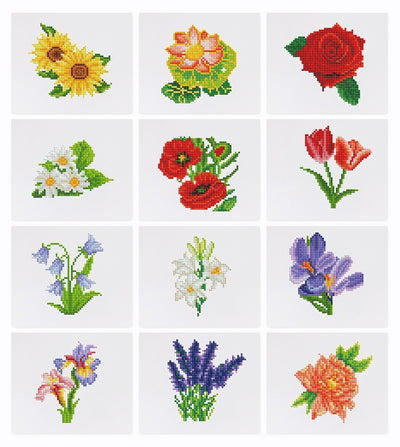 Floral Mini Diamond Painting - 12 pcs