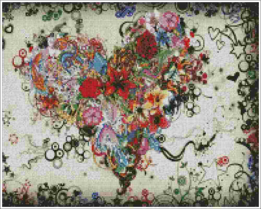 Flower Heart - Diamond Art