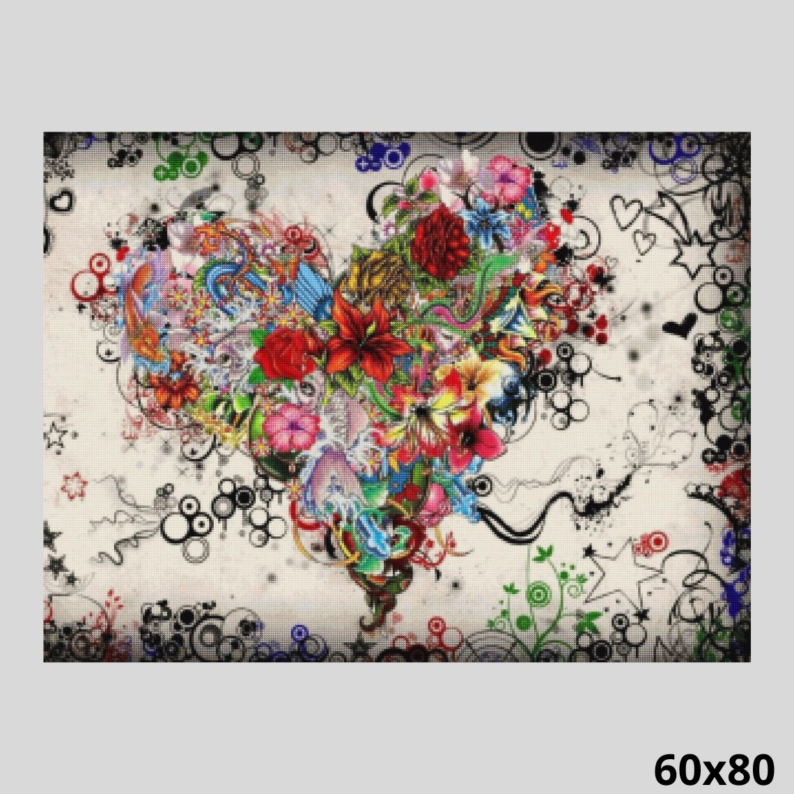 Flower Heart 60x80 - Diamond Painting