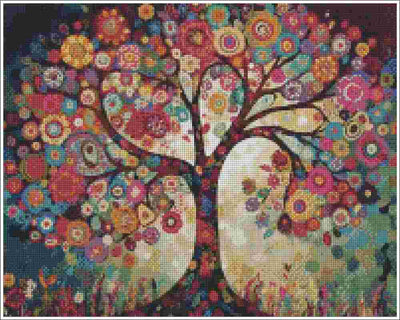 Flower Mandala Tree - Diamond Art