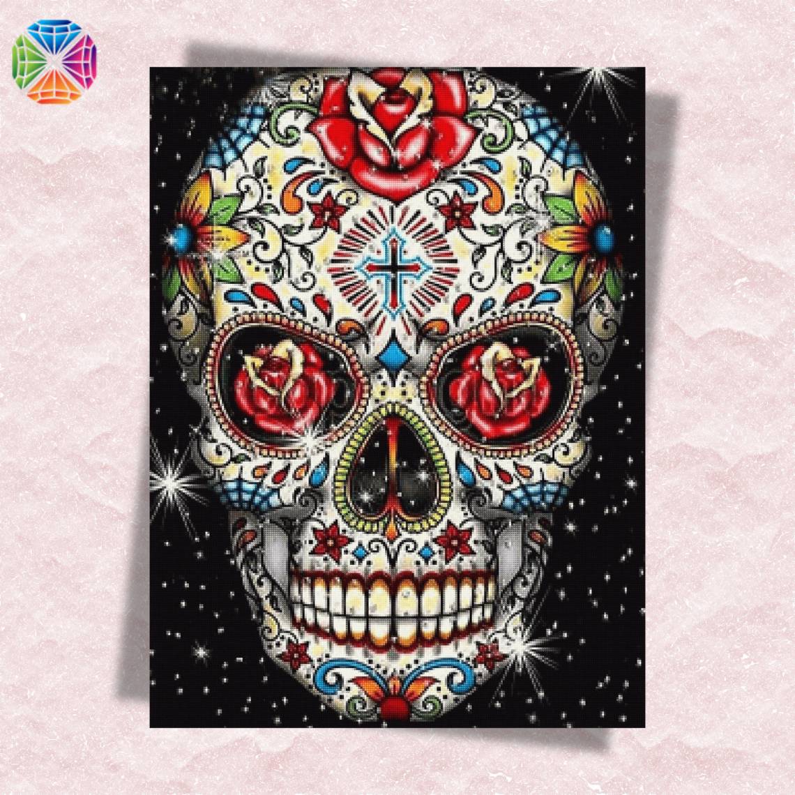 Folk Art Painted Skull - Diamond Painting