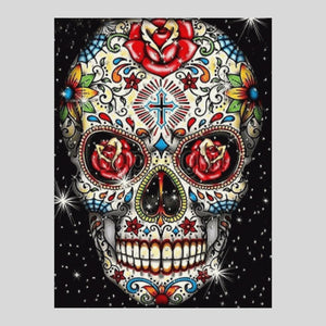 Folk Art Painted Skull - Diamond Painting