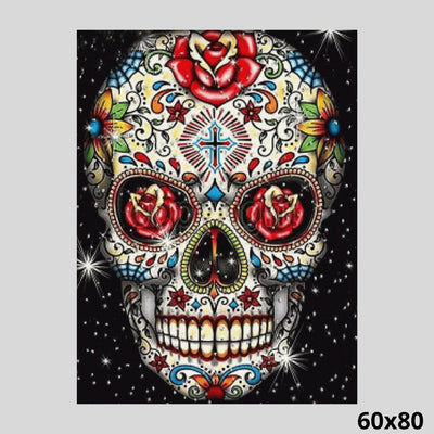 Folk Art Painted Skull 60x80 - Diamond Painting