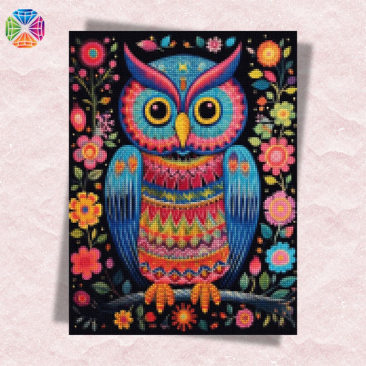 Folk Styled Owl - Diamond Art World