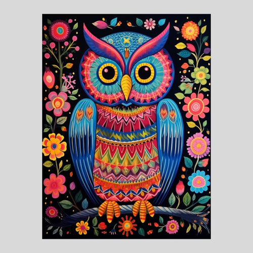Folk Styled Owl - Diamond Art World