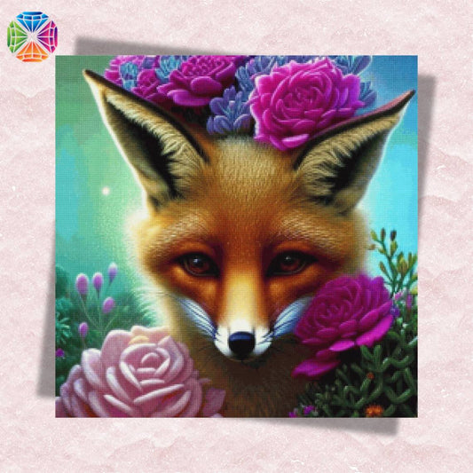 Fox the Queen of Flowers - Diamond Painting