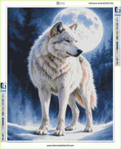 Fullmoon Wolf - Diamond painting layout